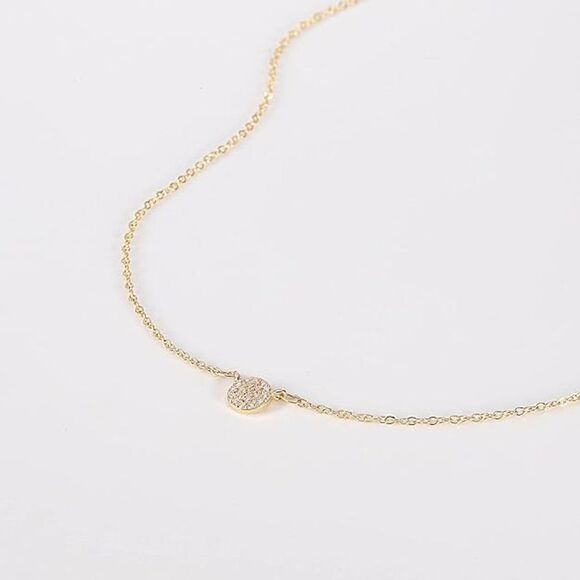 Simple Dainty Circle Gold Dot Pendant Charm Necklace Gold Plated Adjustable Gift - Picture 4 of 8